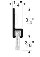 Pemko Brush Seal/180 Degree Aluminum Retainer