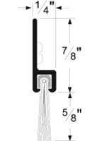 Pemko Brush Seal/180 Degree Aluminum Retainer