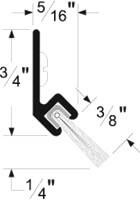 Pemko Brush Seal/45 Degree Aluminum Retainer