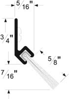 Pemko Brush Seal/45 Degree Aluminum Retainer