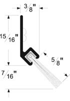 Pemko Brush Seal/45 Degree Aluminum Retainer