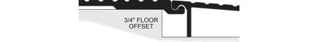 Pemko 3/4" Floor Offset Modular Ramp w/3-1/2" Top Plate