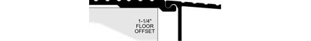 Pemko 1-1/4" Floor Offset Modular Ramp w/3-1/2" Top Plate