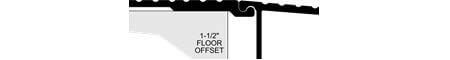 Pemko 1-1/2" Floor Offset Modular Ramp w/7" Top Plate