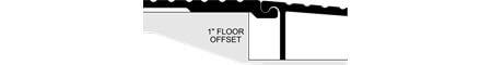 Pemko 1" Floor Offset Modular Ramp w/7" Top Plate