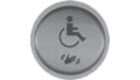 LCN Touchless Actuator, Round, Text & Wheelchair Icon, Proximity
