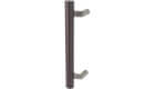 Rockwood 5/8" dia Round Full Wrapped Leather Small Offset Pulls - Flat Ends